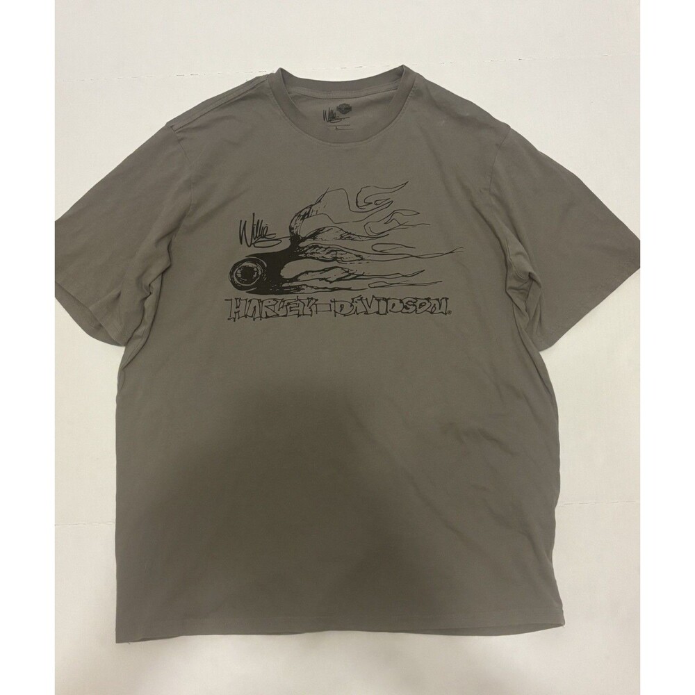 Harley-Davidson Willie G Skull Gray Graphic Short Sleeve T-Shirt Size L